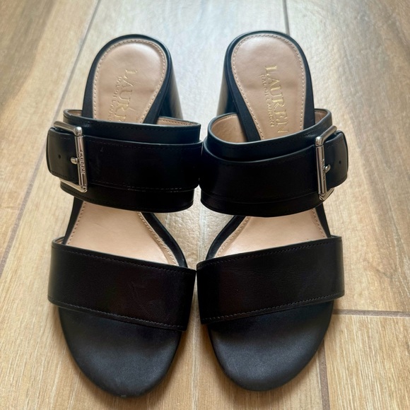 Lauren Ralph Lauren Sandal Block Heels Sz 5.5 - Picture 3 of 6